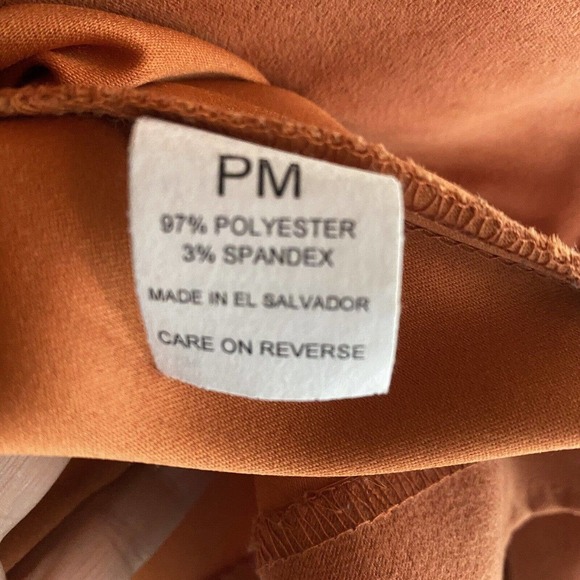 Briggs New York Shirt Blazer Womens MP Long Sleeve Rust Orange Shoulder Pads - Picture 6 of 10